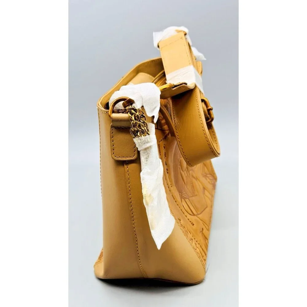 Sharif Hieroglyphic Embossed Leather Purse Satchel Removable Horus Keychain - Picture 6 of 13